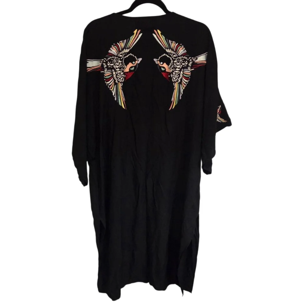 TALLULAH & HOPE Black Multicolor Embroidered Kaftan M - Picture 2 of 6